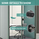 Office Sound Booth with Audio Privacy - Soundproof Recording Booth Includes Green Frame with Curved Corners,Soundproof Room with Light,Steel Plate Structure for Study