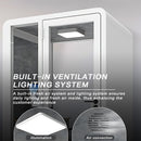 Office Sound Booth with Audio Privacy - Portable Soundproof Booth Includes White Modern Syle,Movable Room with Light,Fans, USB Port for Singing Room, Study