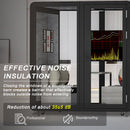 Office Sound Booth with Audio Privacy - Portable Soundproof Booth Includes Black Wood Grain Exterior Design,Movable Room with Light,Fans, USB Port for Study,Singing Room