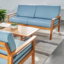 4-Piece Solid Wood Patio Sofa