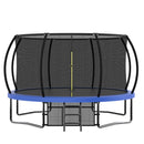 12FT Trampoline with Balance Bar & Basketball Hoop & Ball with Enclosure Net