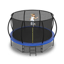 12FT Trampoline with Balance Bar & Basketball Hoop & Ball with Enclosure Net