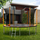 15FT Trampoline with Basketball Hoop, Inflator and Ladder