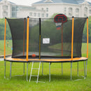 15FT Trampoline with Basketball Hoop, Inflator and Ladder