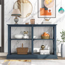 Solid Wood Console Table with Open Storage Spaces