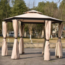 Double Roof Patio Outdoor Gazebo with Mosquito Netting