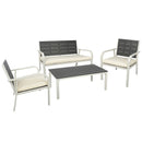 4 Pieces Patio Garden Sofa Set with Cushions and Coffee Table