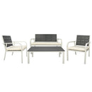 4 Pieces Patio Garden Sofa Set with Cushions and Coffee Table