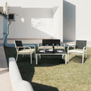 4 Pieces Patio Garden Sofa Set with Cushions and Coffee Table