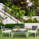 4 Pieces Patio Garden Sofa Set with Cushions and Coffee Table