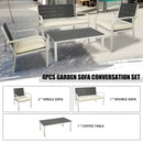 4 Pieces Patio Garden Sofa Set with Cushions and Coffee Table