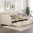 Upholstered Daybed Sofa Bed with Trundle