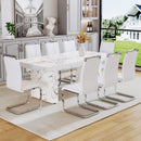 White Rectangular MDF Dining Table for 8-10 people