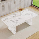 White Rectangular MDF Dining Table for 8-10 people