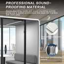 Office Sound Booth with Audio Privacy - Removable Soundproof Booth Includes Magnetic Door Closing Design,Modern Room with Light,Fans,White Tint&Socket for Study