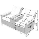 2 Seat Outdoor Adjustable Loveseat with Storage Space