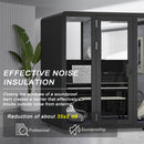 Office Sound Booth with Audio Privacy - Portable Soundproof Booth Includes Black Modern Design,Movable Room with Light,Fans, USB Port for Singing Room, Telephone Booth