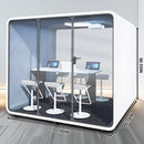 Office Sound Booth with Audio Privacy - Portable Soundproof Pod with White Exquisite Design,Movable Room with Light,Ventilation,Socket for Study,Singing Room,Telephone Booth