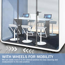 Office Sound Booth with Audio Privacy - Portable Soundproof Pod with White Exquisite Design,Movable Room with Light,Ventilation,Socket for Study,Singing Room,Telephone Booth