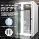 Office Sound Booth with Audio Privacy - Portable Soundproof Booth Includes White Modern Syle,Movable Room with Light,Fans, USB Port for Singing Room, Study