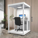 Office Sound Booth with Audio Privacy - Portable Soundproof Booth Includes Three Sided Transparent Design,Movable Room with Light,Fans, USB Port for Singing Room, Reading Pavilion