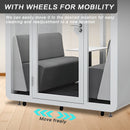 Office Sound Booth with Audio Privacy - Removable Soundproof Booth with White with Arc Border Design,Soundproof Room with Light,Fans, Socket for Study,Telephone Booth
