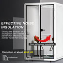 Office Sound Booth with Audio Privacy - Portable Soundproof Booth Includes White with Black Border Design,Movable Room with Light,Fans,Socket for Singing Room Office Study