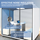 Office Sound Booth with Audio Privacy - Portable Soundproof Pod with White Exquisite Design,Movable Room with Light,Ventilation,Socket for Study,Singing Room,Telephone Booth