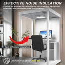 Office Sound Booth with Audio Privacy - Portable Soundproof Booth Includes Three Sided Transparent Design,Movable Room with Light,Fans, USB Port for Singing Room, Reading Pavilion