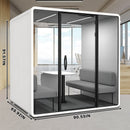 Office Sound Booth with Audio Privacy - Removable Soundproof Booth Includes Magnetic Door Closing Design,Modern Room with Light,Fans,White Tint&Socket for Study