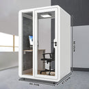 Office Sound Booth with Audio Privacy - Portable Soundproof Booth Includes White Modern Syle,Movable Room with Light,Fans, USB Port for Singing Room, Study