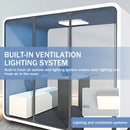 Office Sound Booth with Audio Privacy - Portable Soundproof Pod with White Exquisite Design,Movable Room with Light,Ventilation,Socket for Study,Singing Room,Telephone Booth