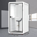 Office Sound Booth with Audio Privacy - Portable Soundproof Booth Includes White with Black Border Design,Movable Room with Light,Fans,Socket for Singing Room Office Study