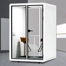Office Sound Booth with Audio Privacy - Portable Soundproof Booth Includes White with Black Border Design,Movable Room with Light,Fans,Socket for Singing Room Office Study