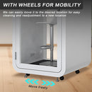 Office Sound Booth with Audio Privacy - Removable Soundproof Booth with White with Arc Border Design,Soundproof Room with Light,Fans, Socket for Study,Telephone Booth