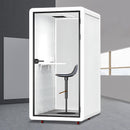 Office Sound Booth with Audio Privacy - Portable Soundproof Booth Includes White with Black Border Design,Movable Room with Light,Fans,Socket for Singing Room Office Study