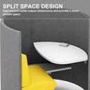Privacy Seat - Office Guest & Reception Chairs Include Curved Integrated Design,Unique Privacy Chair& Single Seat with White Small Table for Library,Reading Room