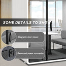 Office Sound Booth with Audio Privacy - Removable Soundproof Booth Includes Magnetic Door Closing Design,Modern Room with Light,Fans,White Tint&Socket for Study