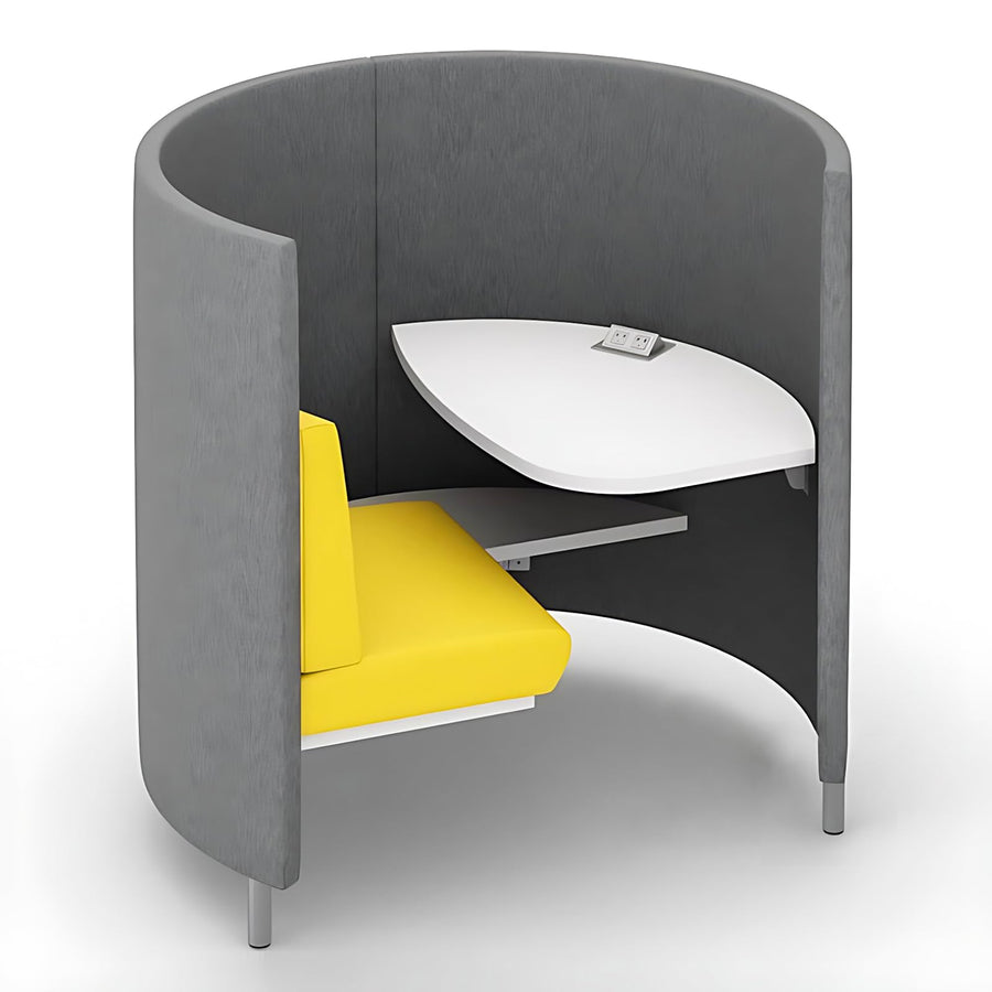 Privacy Seat - Office Guest & Reception Chairs Include Curved Integrated Design,Unique Privacy Chair& Single Seat with White Small Table for Library,Reading Room