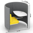 Privacy Seat - Office Guest & Reception Chairs Include Curved Integrated Design,Unique Privacy Chair& Single Seat with White Small Table for Library,Reading Room