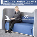 Loveseat Sofa - Modern Couch with Gray and Blue Color Blocking Design,Office Sofa Couches with Side high Backrest for Reception Hall Office Lounge Area