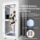 Office Sound Booth with Audio Privacy - Portable Soundproof Booth Includes White Modern Syle,Movable Room with Light,Fans, USB Port for Singing Room, Study