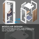 Office Sound Booth with Audio Privacy - Portable Soundproof Booth with White Wood Grain Exterior Design,Movable Room with Light,Fans, USB Port for Study, Telephone Booth(39.37IN)