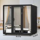 Office Sound Booth with Audio Privacy - Removable Soundproof Booth Includes White Simple Tone,Soundproof Room with Light,Fans, Socket for Sleeping Chamber,Live Broadcast Room