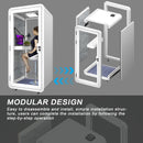 Office Sound Booth with Audio Privacy - Portable Soundproof Booth Includes White Modern Syle,Movable Room with Light,Fans, USB Port for Singing Room, Study