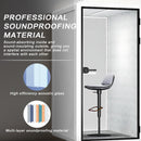 Office Sound Booth with Audio Privacy - Portable Soundproof Booth Includes White with Black Border Design,Movable Room with Light,Fans,Socket for Singing Room Office Study