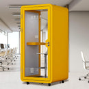 Office Sound Booth with Audio Privacy - Removable Soundproof Booth with Yellow Simple Style, Soundproof Room with Light,Fans,Table for Study,Live Broadcast Cabin
