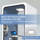 Office Sound Booth with Audio Privacy - Portable Soundproof Pod with White Exquisite Design,Movable Room with Light,Ventilation,Socket for Study,Singing Room,Telephone Booth