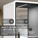 Office Sound Booth with Audio Privacy - Removable Soundproof Booth Includes Magnetic Door Closing Design,Modern Room with Light,Fans,White Tint&Socket for Study