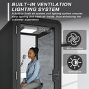 Office Sound Booth with Audio Privacy - Portable Soundproof Booth Includes Black Modern Design,Movable Room with Light,Fans, USB Port for Singing Room, Telephone Booth